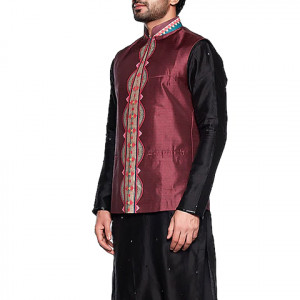 Maroon Chintz Bundi Jacket