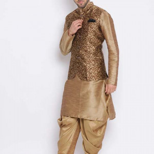 Men Multicoloured Self Design Kurta with Harem Pants